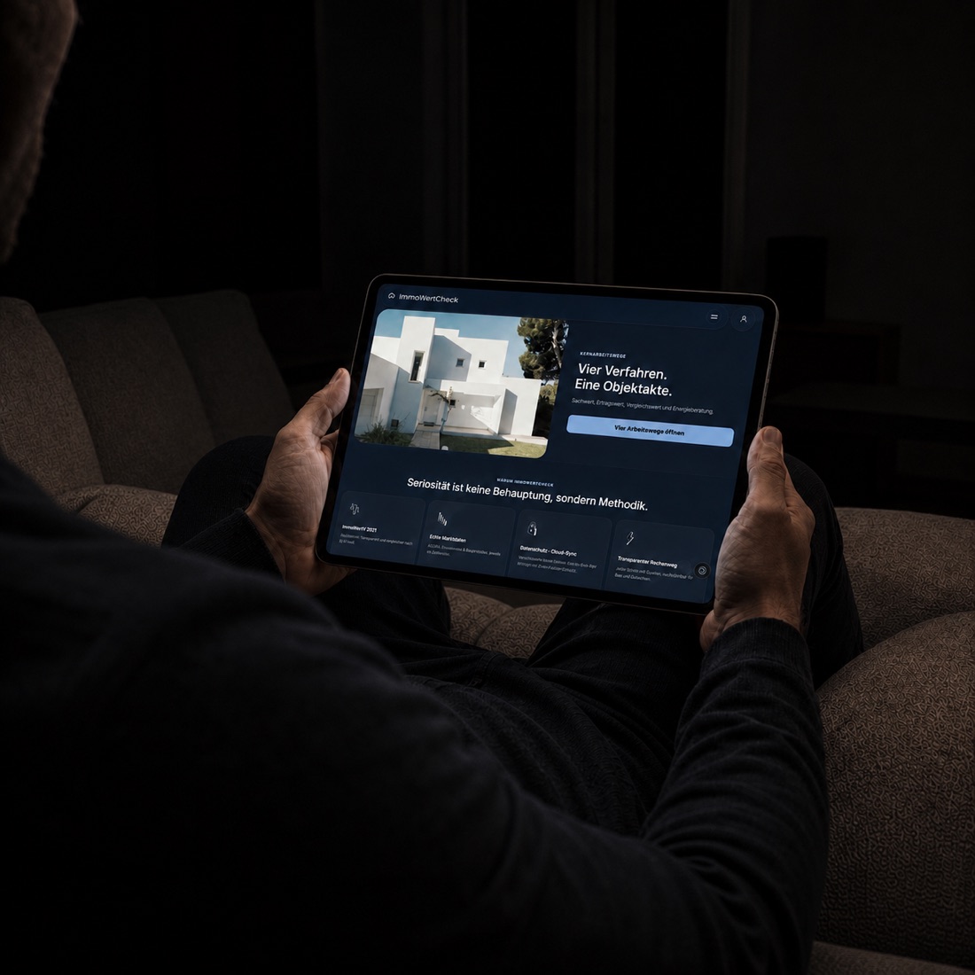 ImmoWertCheck auf einem Tablet